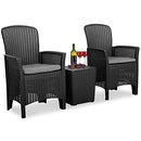 SERENELIFE 3 PIECES OUTDOOR WICKER PATIO FURNITURE MODERN - Scratch & Dent