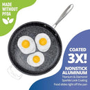 Granitestone 14 Inch Large Non stick Frying Pan for Cooking - Black - Brand New