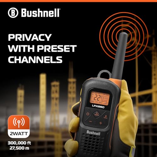 BUSHNELL LPX650 WALKIE TALKIE RADIO 2 PACK - BLACK/ORANGE - Like New