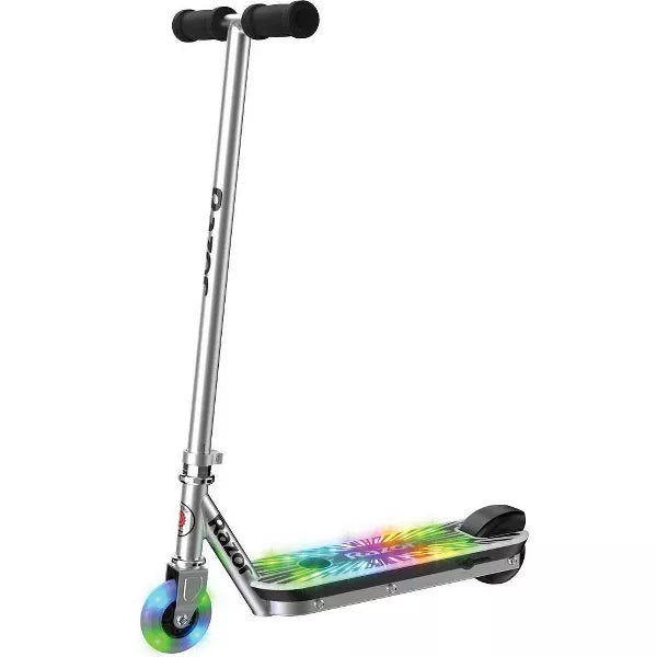 RAZOR COLOR RAVE ELECTRIC SCOOTER  BLAST STEEL FRAME 7.5 MPH 110 LB - SILVER - Like New