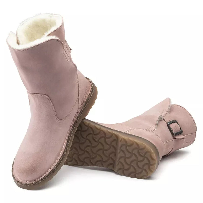 BIRKENSTOCK UPSALLA SHEARLING BOOTS LADIES SIZE 6, 1020653 - SOFT PINK - Like New