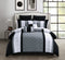 Chic Home 8-Piece Embroidery Comforter Set, Queen, Livingston Black - Like New