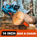 SENIX 40V 14" Electric Chainsaw/Brushless Chain Saw/2x4Ah Battalion - CSX2-M2 - Like New