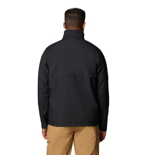 WM6044 COLUMBIA MEN'S ASCENDER SOFTSHELL FULL ZIP RAIN JACKET BLACK MEDIUM - Brand New