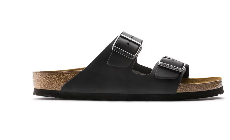BIRKENSTOCK SIZE 12 IN MENS- ARIZONABS LEATHER - BLACK - SIZE: MEN 12 - BLACK - Like New