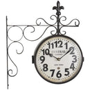 deco 79 Metal Scroll Wall Clock, Clock 15" x 3" x 16", Black - Brand New