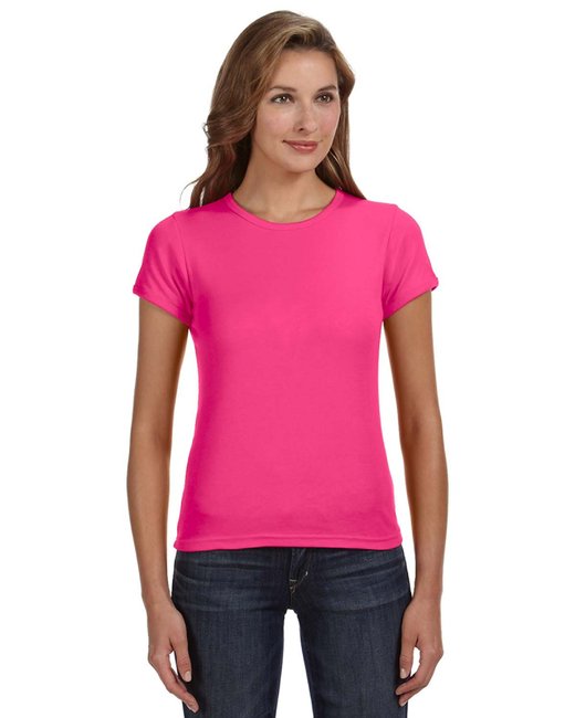 1441 Anvil Ladies' 1x1 Baby Rib Scoop T-Shirt New