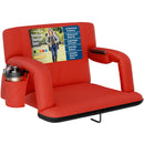 ALPCOUR RECLINING STADIUM SEAT WIDE BLEACHER CHAIR BACK SUPPORT 25" RED - Brand New