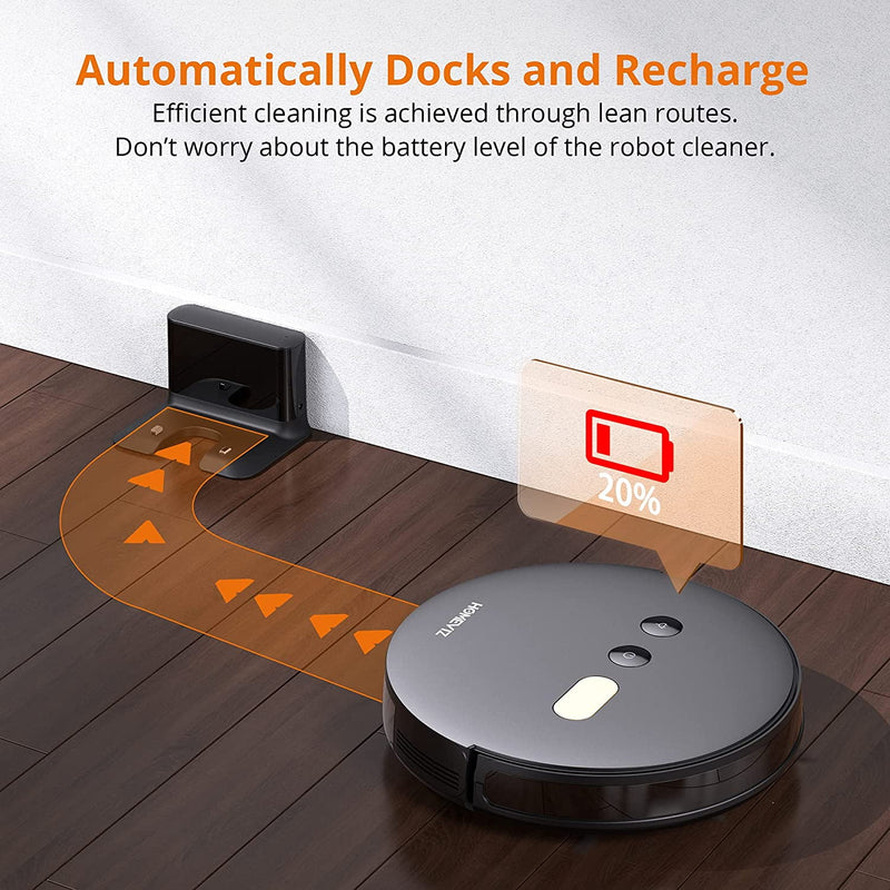 HOMEVIZ ROBOT VACUUM G1  MOP CLEANER 8000PA STRONG SUCTION ROBOT VACUUM - BLACK - Like New