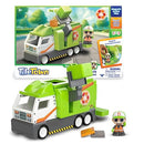 TILE TOWN RECYCLING TRUCK 15-PIECE MAGNETIC TILE PLAYSET, STEM, FV14225 - GREEN - Brand New