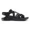 J107320 CHACO WOMEN'S ZX/2 CLASSIC SANDAL SZ 9 SOLID BLACK - Like New