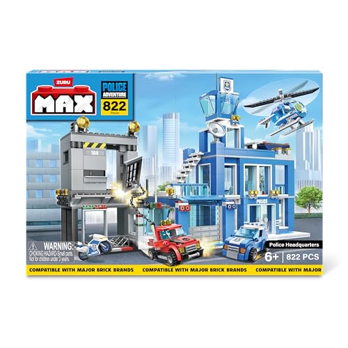 ZURU MAX ADVENTURE POLICE HEADQUARTERS PLAYSET, 822 PIECES, 83168 - Like New