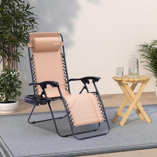 SereneLife Zero Gravity Chairs Set of 2 - Adjustable Steel Mesh Lawn Chairs - Like New