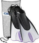 CRESSI Palau SAF + Net Bag, White/Lilac, XS/S - Brand New