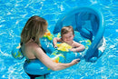 POOLMASTER MOMMY AND ME SWIMMING POOL BABY FLOAT WITH SUN SHADE, 1 CHILD - BLUE - Brand New