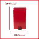 McKesson 81-35267 Entrust Waste Can, Square, 8 gal, Red - Brand New