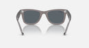 RAY BAN WAYFARER POLISHED GRAY TRANSPARENT FRAMES BLUE LENSES 54-18-150 3N - Like New