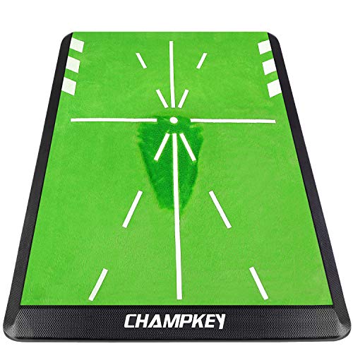 CHAMPKEY HEAVY-DUTY GOLF HITTING MAT - SWING PATH FEEDBACK - GREEN - 13"x17" - Like New