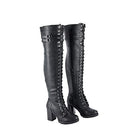 Milwaukee Riders Women Motorcycle Biker Knee High Laced Boots (8 M US) Black - Like New
