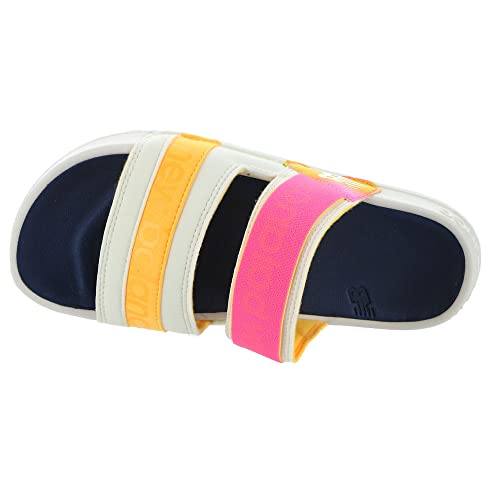 NEW BALANCE WOMEN'S 202 SLIDE SANDAL - SIZE 8 WHITE/VIBRANT PINK/VIBRANT APRICOT - Like New