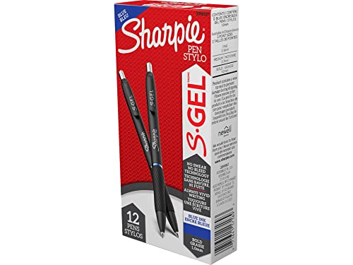Sharpie S-Gel Gel Pens Drawing Pens Gel Ink Journaling Writing (12 Count) - Blue - Brand New