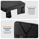 ALPCOUR PORTABLE EXTRA THICK STADIUM SEAT CUSHION BLEACHER STRAP - BLACK - Brand New