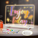LED NOTE BOARD WITH COLORS, 13.7"X10" 6 MODES & 8 COLORS ACRYLIC DRY-ERASE - Like New