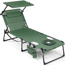 HOMECALL TANNING CHAIR WITH FACE HOLE & CANOPY - MOSS GREEN - Like New