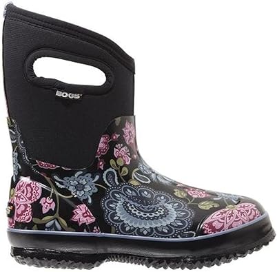 BOGS WOMEN'S CLASSIC MID WINTER BLOOMS - SIZE: WOMEN 6 - BLACK/MULTI COLOR - Brand New