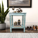Decor Therapy Simplify Wood Accent Storage Shelf End Table FR1576 - Artic Blue - Like New