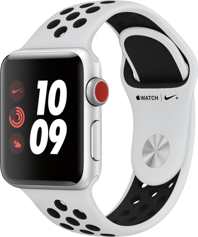 For Parts: Apple Watch Nike+ Series 3 GPS,Cellular 38mm Silver Case -BATTERY DEFECTIVE