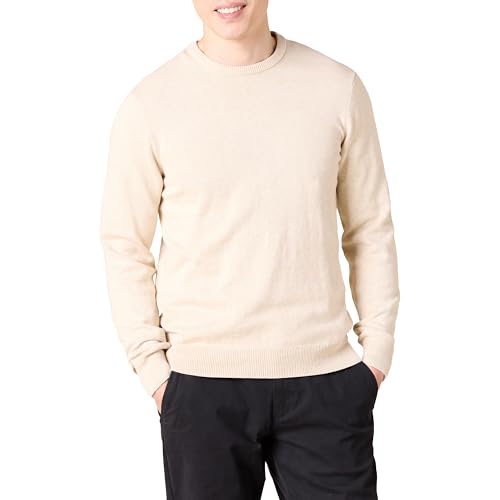 AMAZON ESSENTIALS MEN'S LONG-SLEEVE CREWNECK SWEATER, 100% COTTON - SIZE: L - Brand New