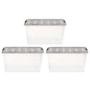 IRIS USA 72 Quart Stack & Pull Clear Storage Box Gray 3 Pack B09K52M5SN - NEW - Brand New