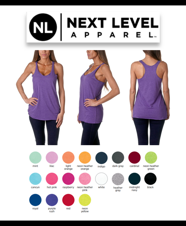 6933 Next Level Apparel Ladies' French Terry Racerback Tank New