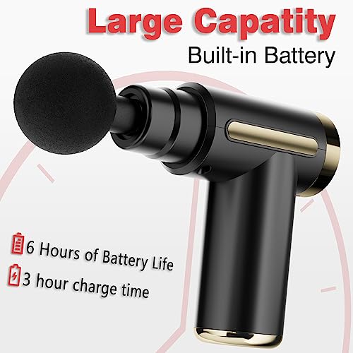 COTSOCO MASSAGE GUN DEEP TISSUE PAIN RELIEF 4 MASSAGE HEADS 6 SPEEDS - BLACK - Like New
