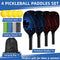 ERPILS Pickleball Paddles, 4 Sets, 4 Balls, 4 Towels & Bag, E-100 - Red + Blue Like New