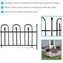 Sunnydaze Strasbourg 6' Set of 2 Steel Decorative Garden Fence Panels : Black - Like New