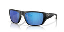 COSTA MAN SUNGLASSES MATTE BLACK FRAME BLUE MIRROR LENSES 59MM/125 - BLACK/BLUE - Like New