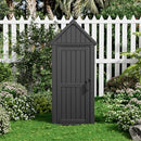 Fancyango Outdoor Resin Storage Shed Cabinet Removable Shelves Lock Ring - Black - Like New