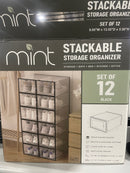 AMERICAN DREAM 12 PACK STACKABLE SHOE ORGANIZER BOXES - BLACK - Like New