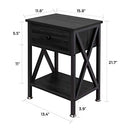 GOOD & GRACIOUS Multi-Function Nightstands, Small Narrow End Table with Drawer - Like New