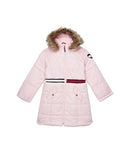 Tommy Hilfiger Girl's Longline Puffer Jacket w/Sequin Patch Rose Shadow X-Large - Brand New