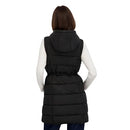 OLRB2276 Reebok Women's Long Puffer Vest With Hood Black M - Like New