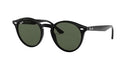 RAY-BAN ROUND PLASTIC SUNGLASSES BLACK/DARKGREEN - Like New