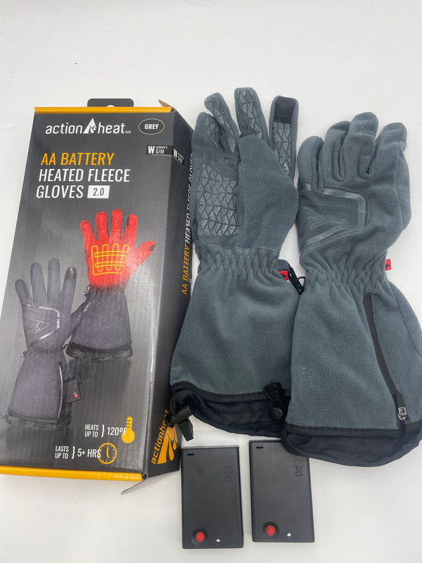 ACTIONHEAT FEATHERWEIGHT AA BATTERY POWERED HEATED GLOVES FOR WOMEN – S/M - GRAY - Like New