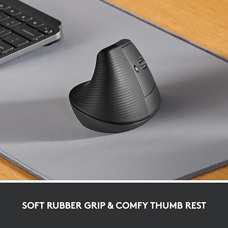 Logitech Lift Vertical Ergonomic Mouse Wireless Bluetooth 910-006466 - GRAPHITE - Like New