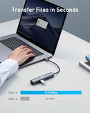 ANKER USB C HUB ADAPTER 5-IN-1 USB C ADAPTER 4K HDMI ETHERNET PORT - GRAY - Like New