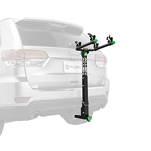 ALLEN SPORTS DELUXE LOCKING QUICK RELEASE 2-BIKE CARRIER - BLACK/GREEN - Like New
