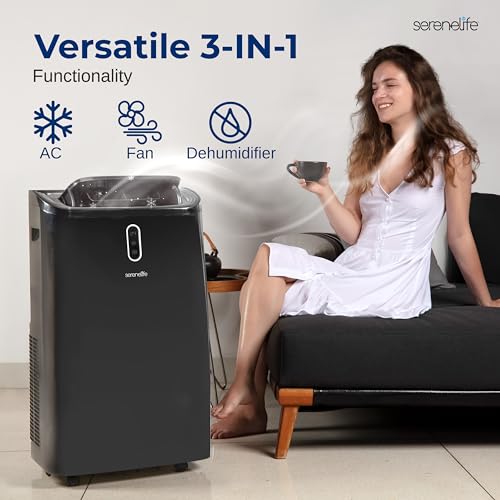 SereneLife SLPAC242B Portable Air Conditioner-12000 BTU Capacity (ASHRAE) - Like New