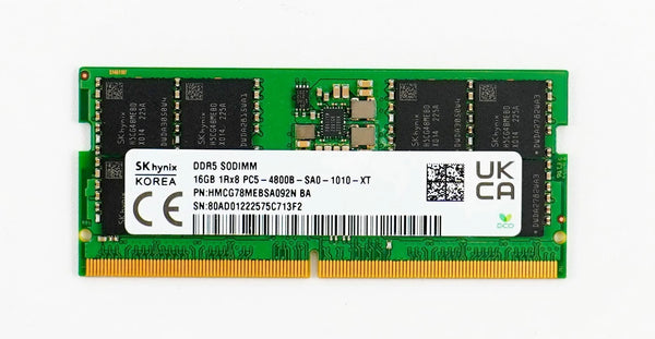SK HYNIX 16GB DDR5 4800MHZ SODIMM LAPTOP RAM 1RX8 - GREEN - Like New